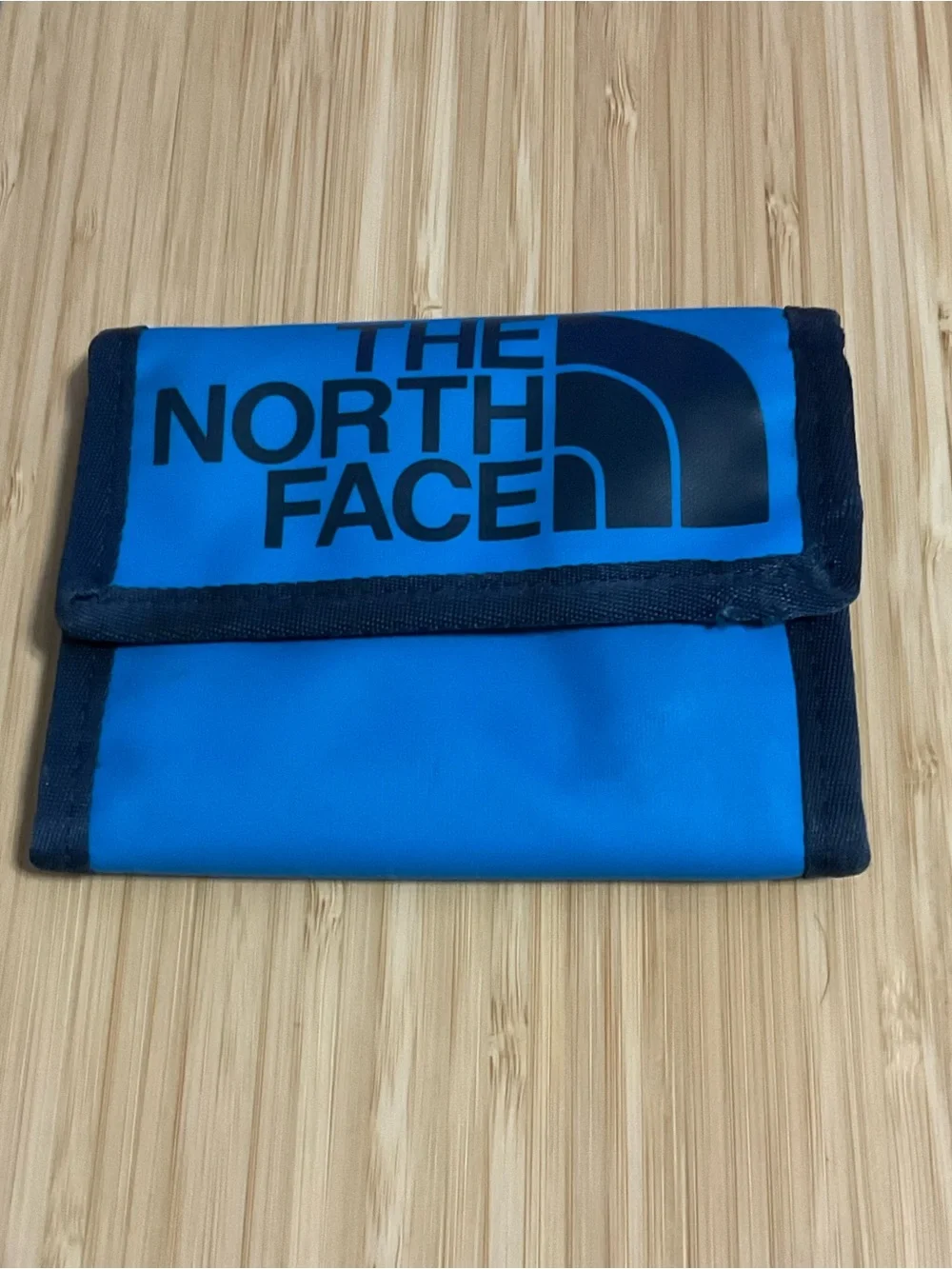 Vintage Retro Blue & Blue North Face Wallet, Velcro closure, EUC